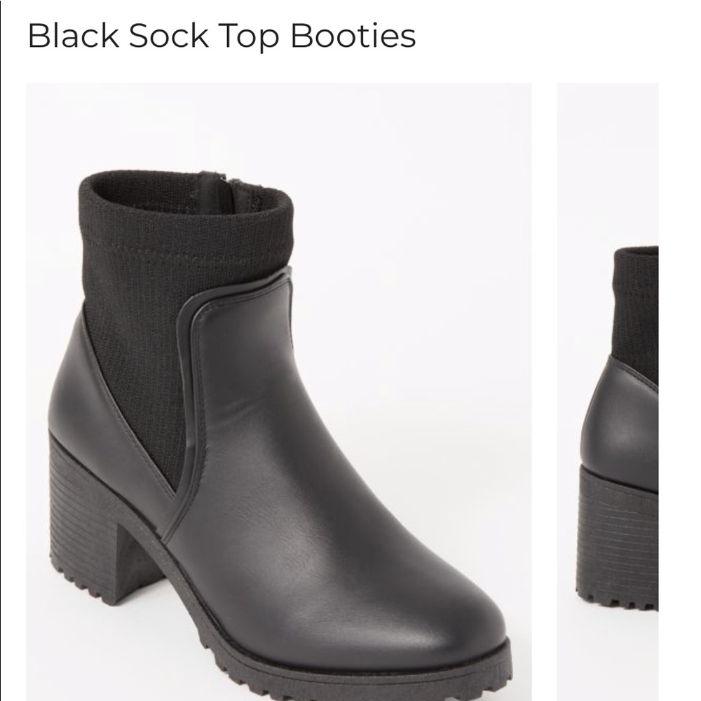 Black Sock Top Booties